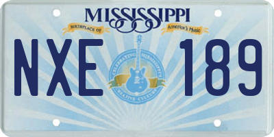 MS license plate NXE189