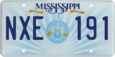 MS license plate NXE191