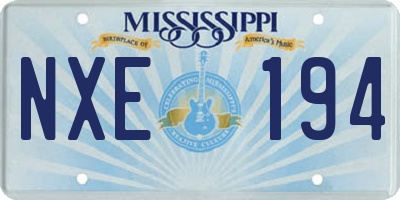 MS license plate NXE194