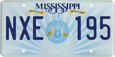 MS license plate NXE195