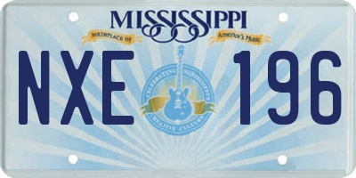 MS license plate NXE196