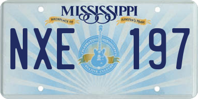 MS license plate NXE197