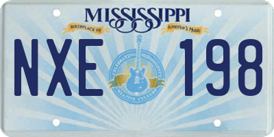 MS license plate NXE198