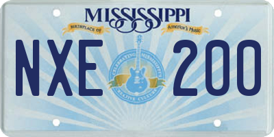 MS license plate NXE200