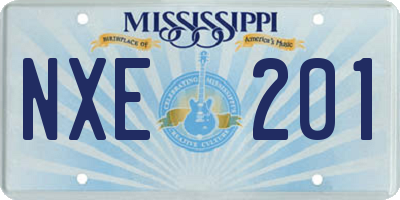 MS license plate NXE201