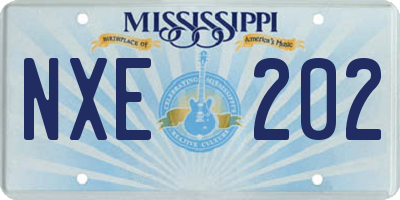 MS license plate NXE202