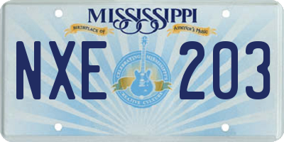 MS license plate NXE203