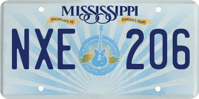MS license plate NXE206