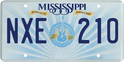 MS license plate NXE210