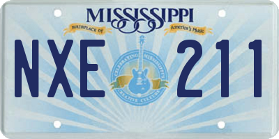 MS license plate NXE211