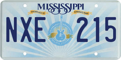 MS license plate NXE215