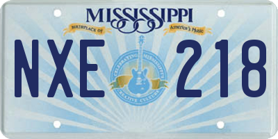 MS license plate NXE218