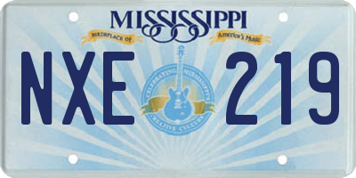 MS license plate NXE219