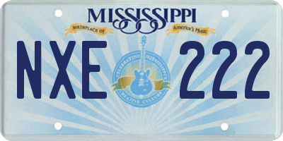 MS license plate NXE222