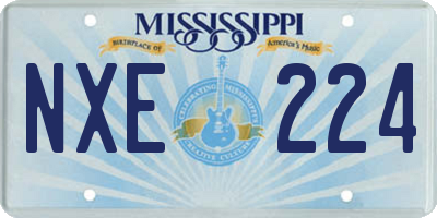 MS license plate NXE224