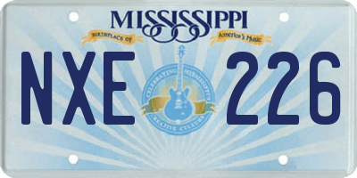 MS license plate NXE226