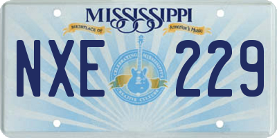 MS license plate NXE229