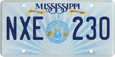 MS license plate NXE230