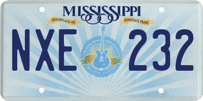 MS license plate NXE232