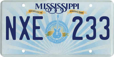 MS license plate NXE233