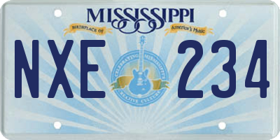 MS license plate NXE234