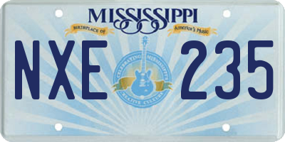 MS license plate NXE235