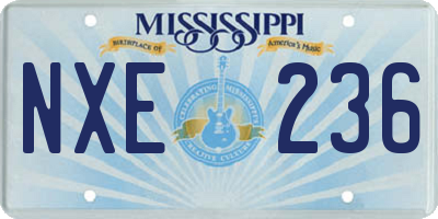 MS license plate NXE236