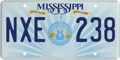 MS license plate NXE238