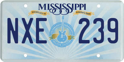 MS license plate NXE239