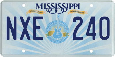 MS license plate NXE240