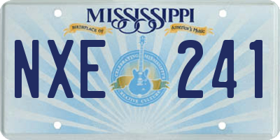 MS license plate NXE241