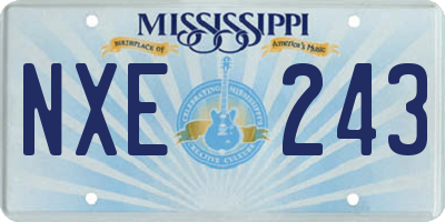 MS license plate NXE243