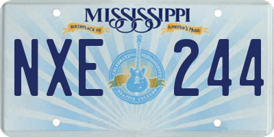 MS license plate NXE244