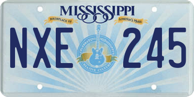 MS license plate NXE245
