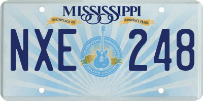 MS license plate NXE248