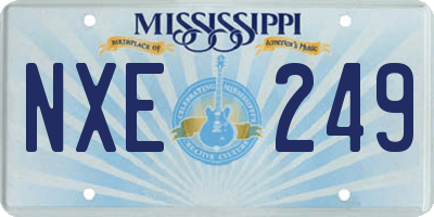 MS license plate NXE249