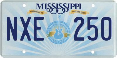 MS license plate NXE250