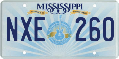 MS license plate NXE260
