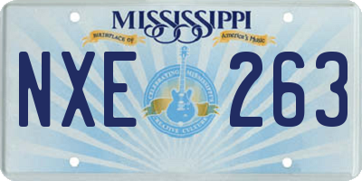 MS license plate NXE263