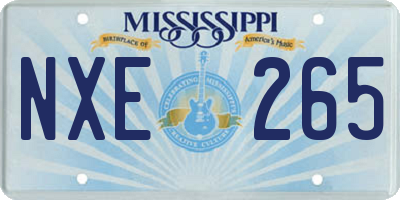 MS license plate NXE265