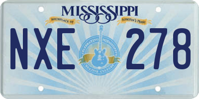 MS license plate NXE278
