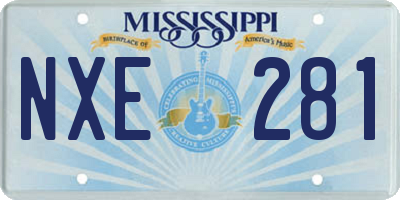MS license plate NXE281