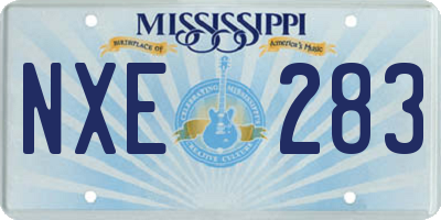 MS license plate NXE283