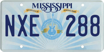 MS license plate NXE288