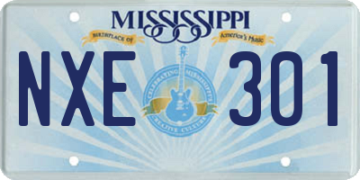 MS license plate NXE301