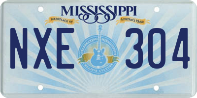 MS license plate NXE304