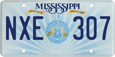 MS license plate NXE307