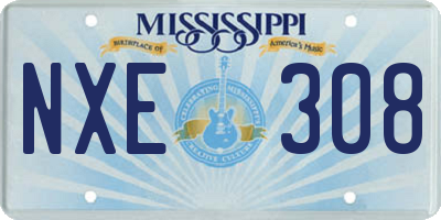 MS license plate NXE308