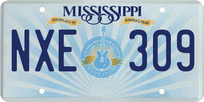 MS license plate NXE309