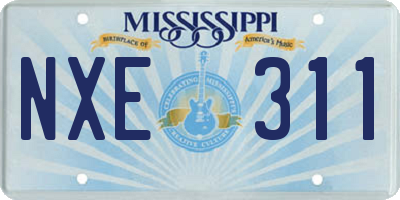 MS license plate NXE311